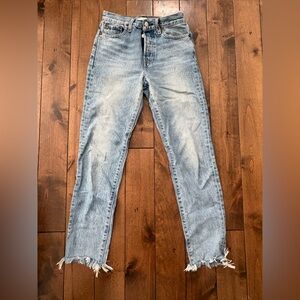 Frayed Hem Light Wash Jeans